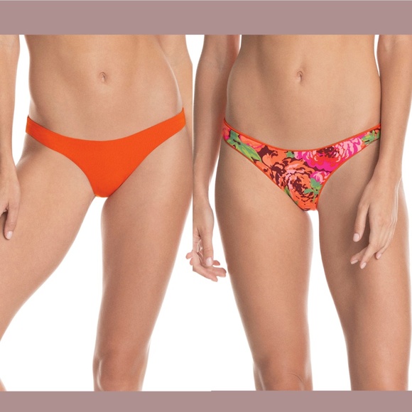NWT Maaji [‎ XS ] Ginger Orange Flirt Reversible Bikini Bottoms - Picture 1 of 10